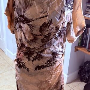 BCBG Paris Tan and Black Midi Dress